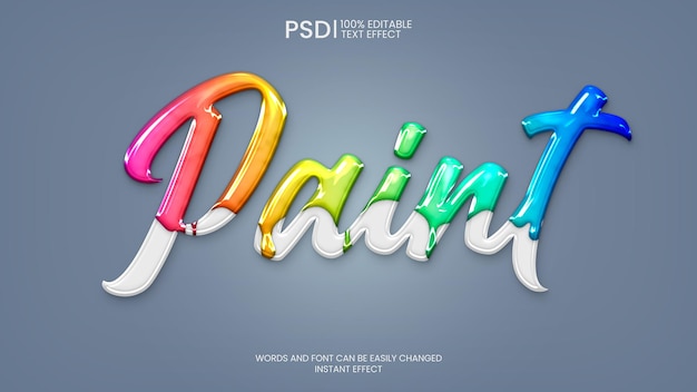 Editable paint text effect