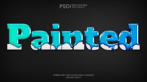 Free PSD editable painted text effect