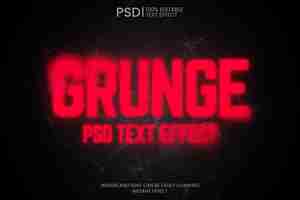 Бесплатный PSD Редактируемый эффект размытого текста red grunge