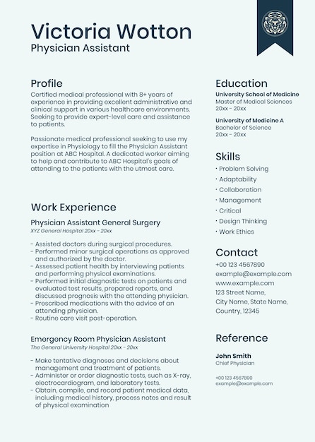 Editable Resume Template PSD in Clean Design