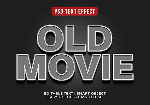 Free PSD editable retro 3d text effect