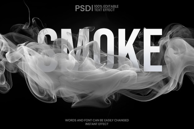 Free PSD editable smoke text effect