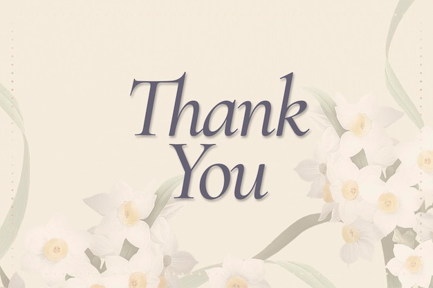 Free PSD editable spring template psd with thank you text