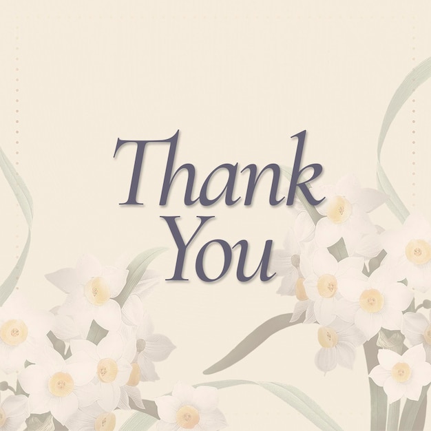 Editable spring template psd with thank you text