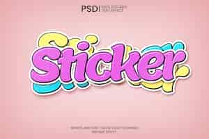 Free PSD editable sticker style text effect