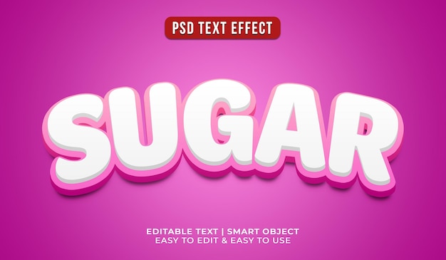 Free PSD editable sugar text effect