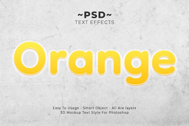 Free PSD editable text effect in orange text style