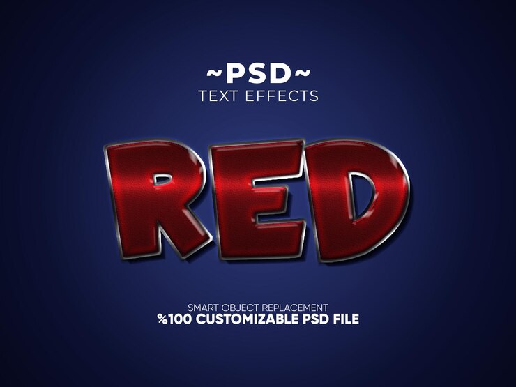 Бесплатный PSD редактируемый текстовый эффект в стиле красного текста