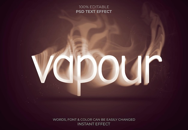 Free PSD editable vapour text effect