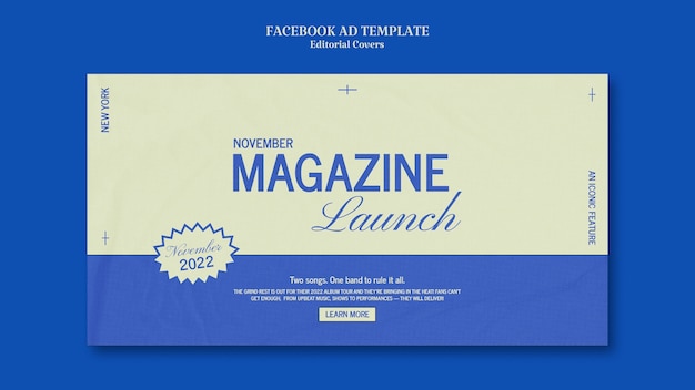 Free PSD editorial magazine launch social media promo template