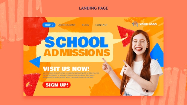 Free PSD education concept landing page template