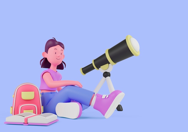 Education concept with telescope