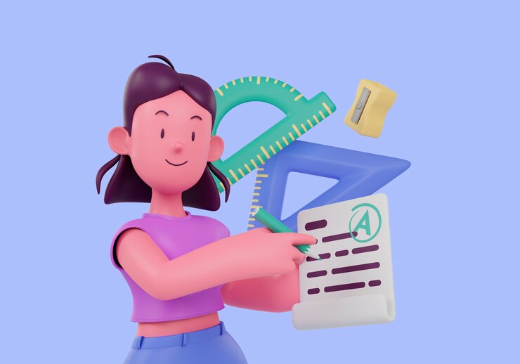 Free PSD education concept with woman holding test
