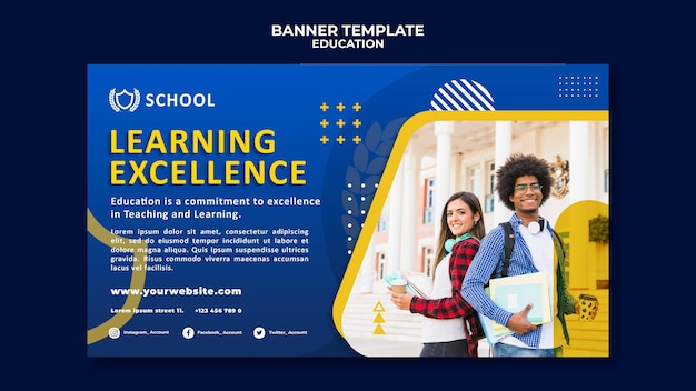 Education horizontal banner template