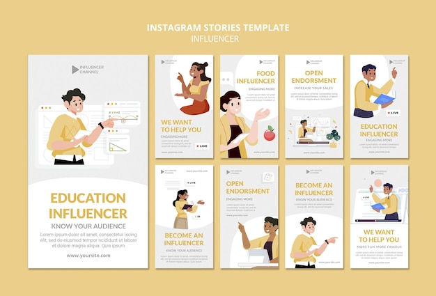 Free PSD education influencer instagram stories