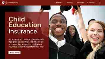 Free PSD education insurance template psd with editable text
