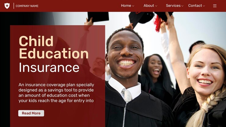 Free PSD education insurance template psd with editable text