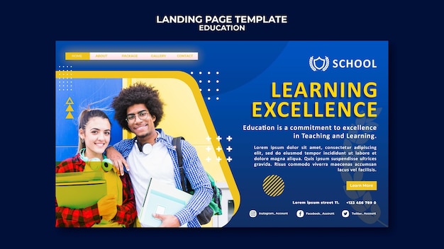 Education landing page template