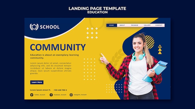 Education landing page template