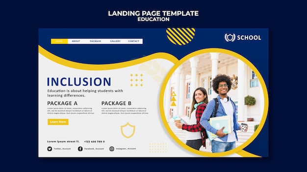 Free PSD education landing page template