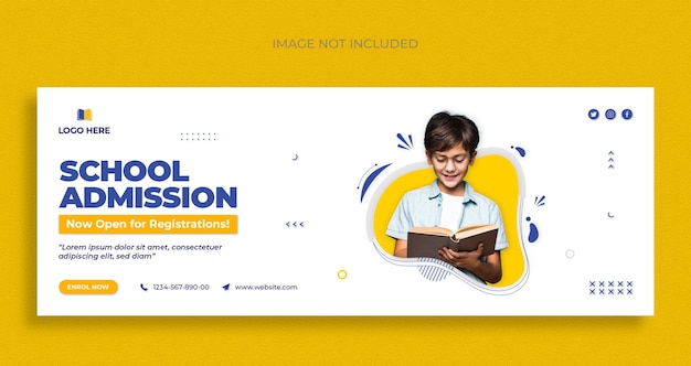 Education social media and facebook cover template design