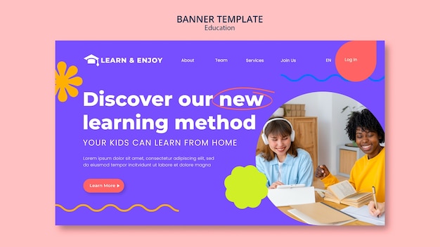 Free PSD education template design