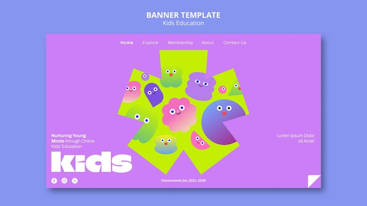 Free PSD education template design