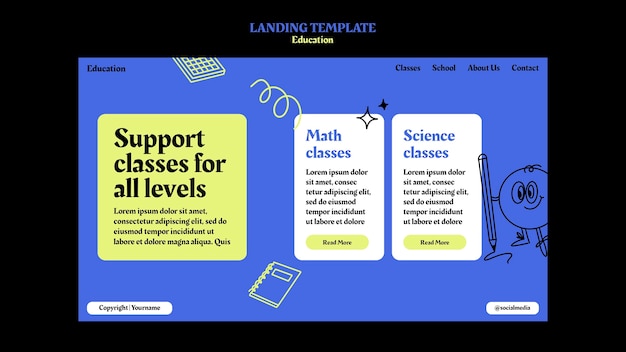 無料PSD 教育のテンプレートの設計
