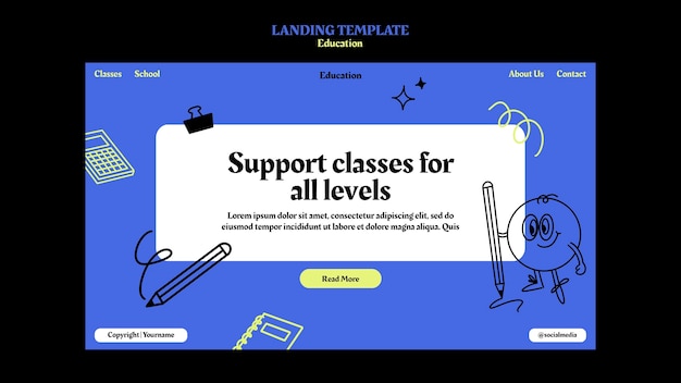 Free PSD education template design