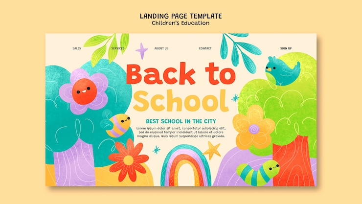 Free PSD education template design