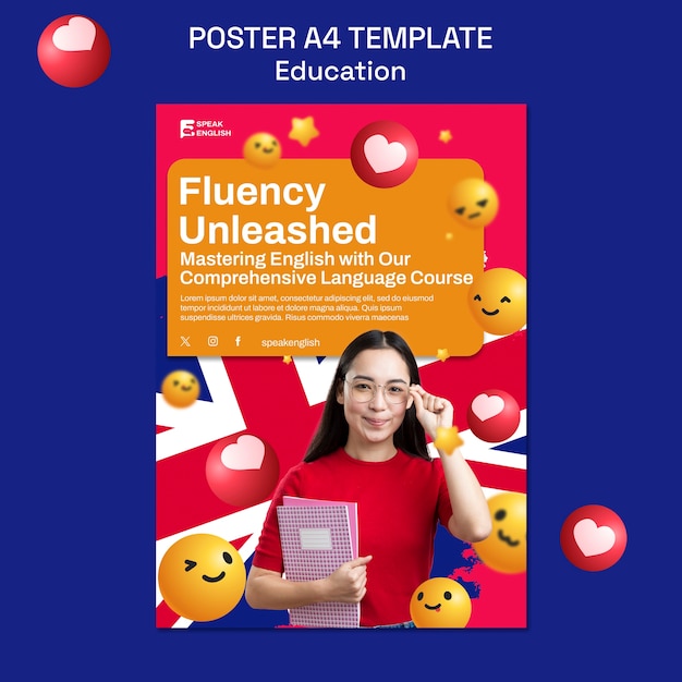 Free PSD educational offer poster template