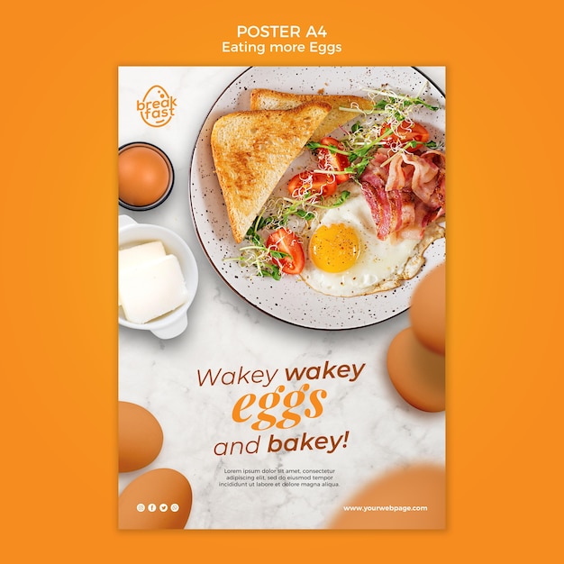 Eggs and bakey poster template