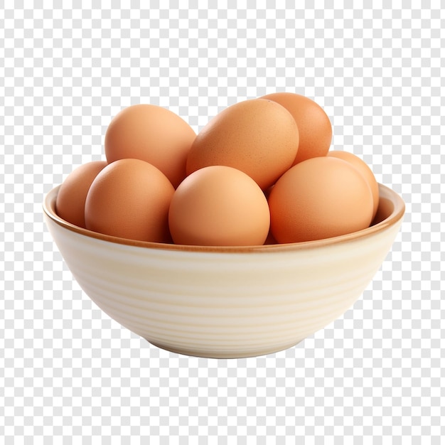 PSD gratuito uova su ciotola isolate su sfondo trasparente