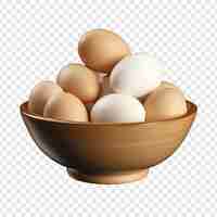 Free PSD eggs on bowl isolated on transparent background