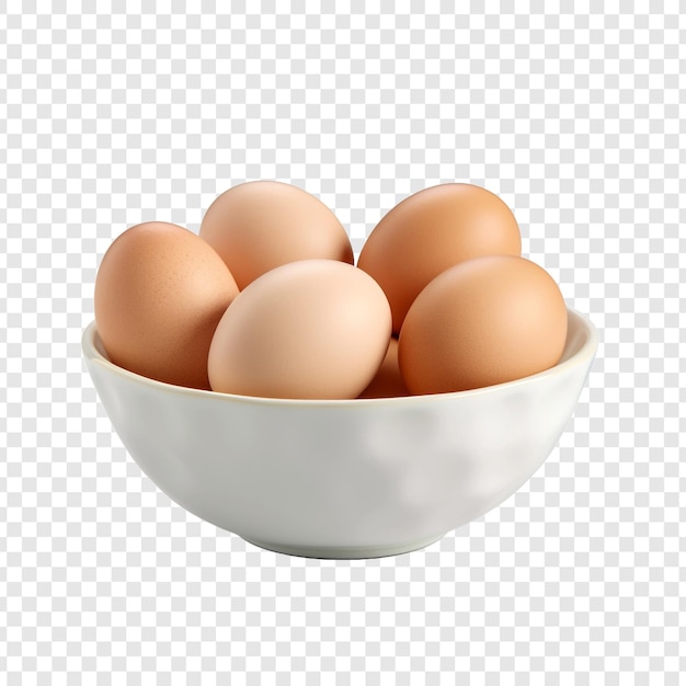 Free PSD eggs on bowl isolated on transparent background