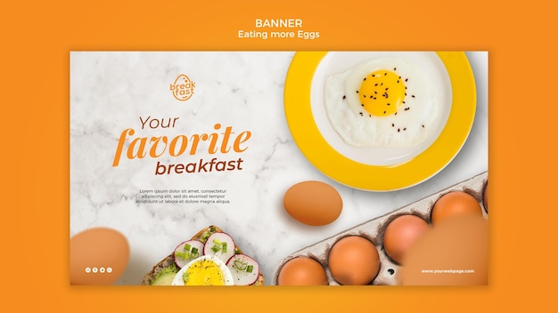 Free PSD eggs favorite breakfast banner template