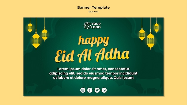 PSD gratuito eid al adha banner design