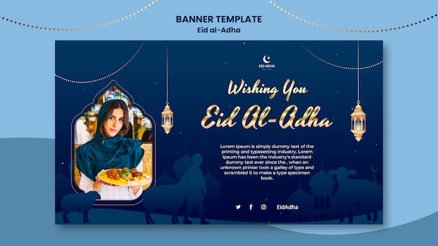 Modello di banner di design Eid al-adha