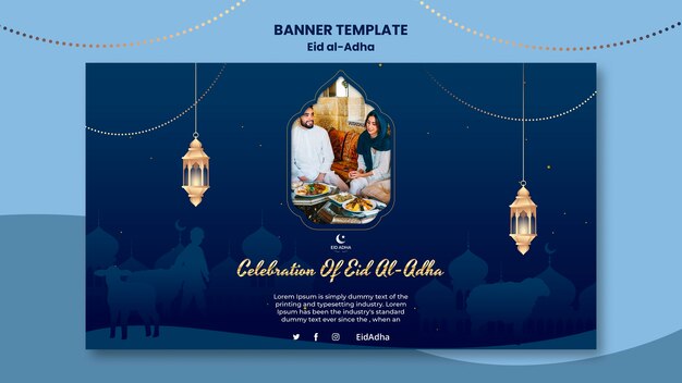 PSD gratuito modello di banner di design eid al-adha