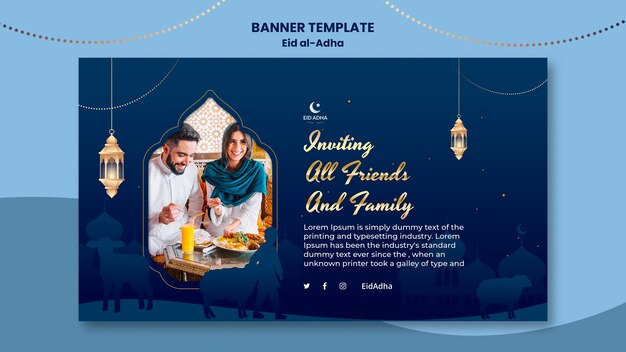 Eid al-adha 디자인 배너 서식 파일