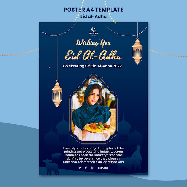 Free PSD eid al-adha design poster template