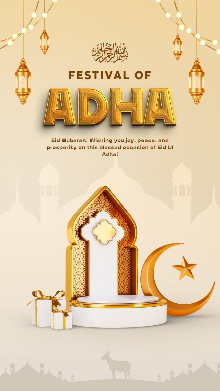 Free PSD eid al adha festival celebration social media story design template