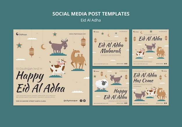Eid al-adha instagram posts template design
