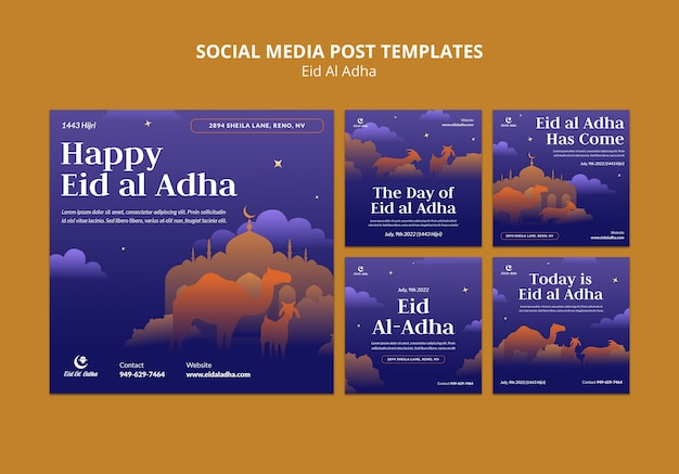 PSD gratuito eid al-adha instagram post design del modello