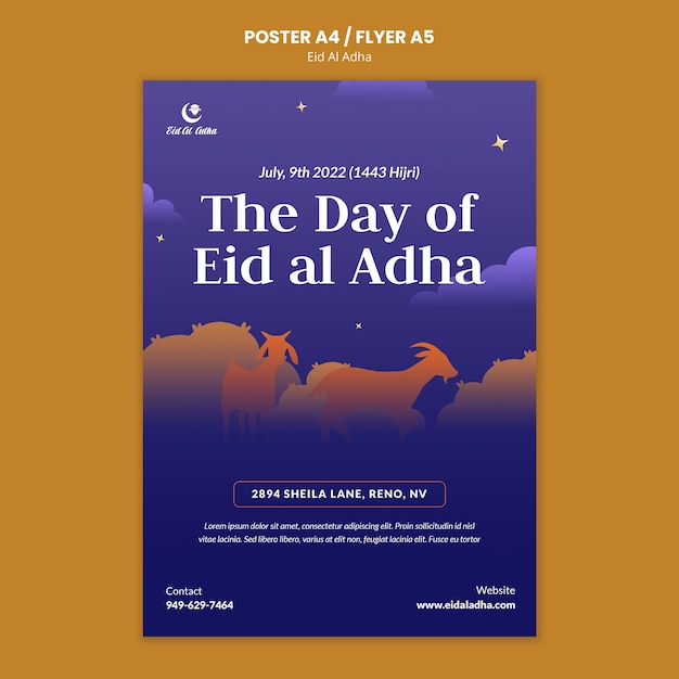 Free PSD eid al-adha poster template design