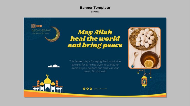 मुफ़्त PSD eid al-fitr banner template design