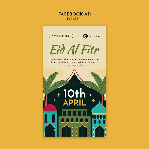 Free PSD eid al fitr celebration facebook  template