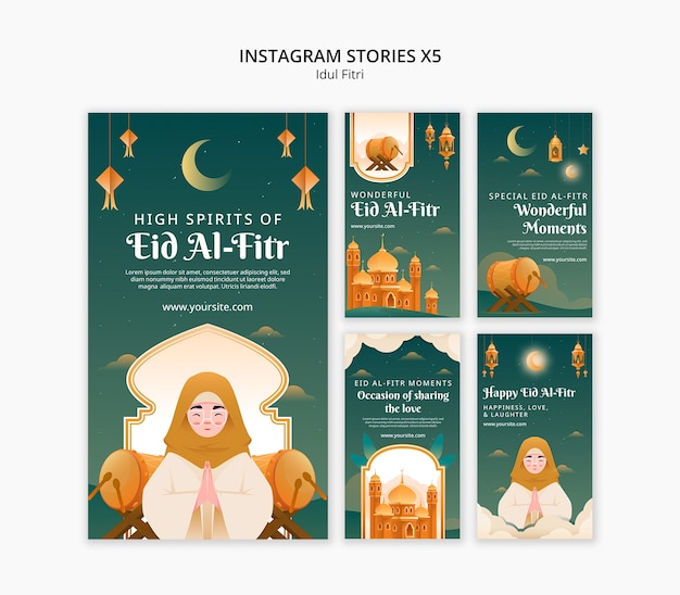 PSD gratuito celebrazione dell'eid al fitr su instagram