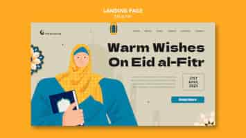 Free PSD eid al fitr celebration landing page  template