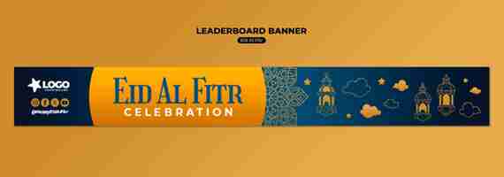 PSD gratuito modello di banner della classifica della celebrazione dell'eid al fitr